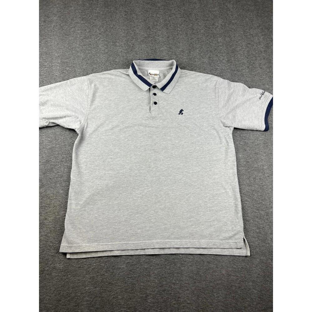 Disney Mickey Mouse Polo Shirt Gray Size Large